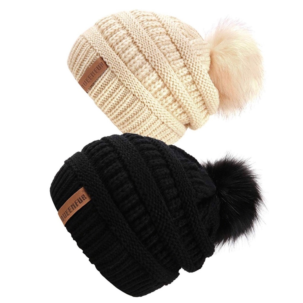 5⭐️ Rated Slouchy PomPom Beanie Hat Bundle